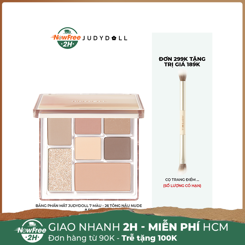 Bảng Phấn Mắt Judydoll 7 Màu - 26 Tông Nâu Nude 8.5g